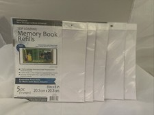 25 Memory Book Refills 8 X 8 White Refill Pages 5 Packs Of 5 Page Protectors New