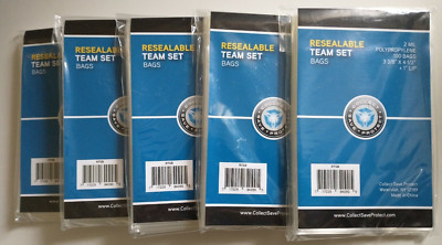 (500) CSP Team Set Bags 100ct Pkgs Resealable No PVC NIP 3 3/8x4 1/2 + 1'' lip