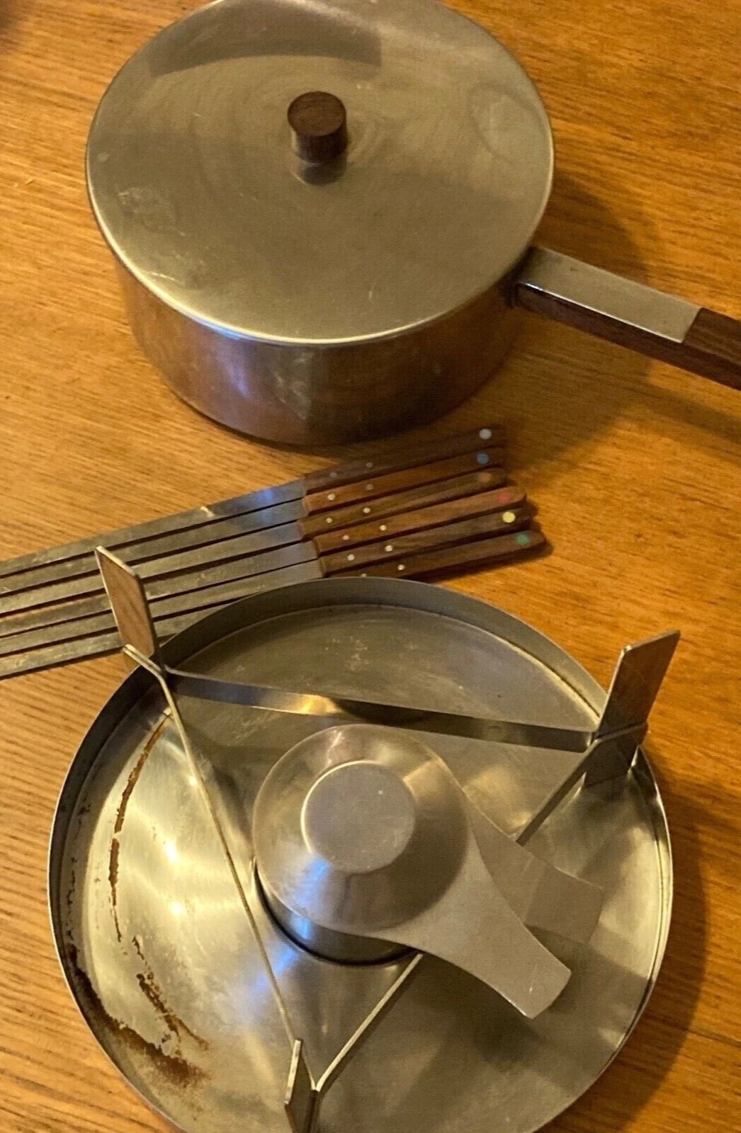 Danish Mid-Century Modern / Fondue Set / Designed by Peter Holmblad for Stelton