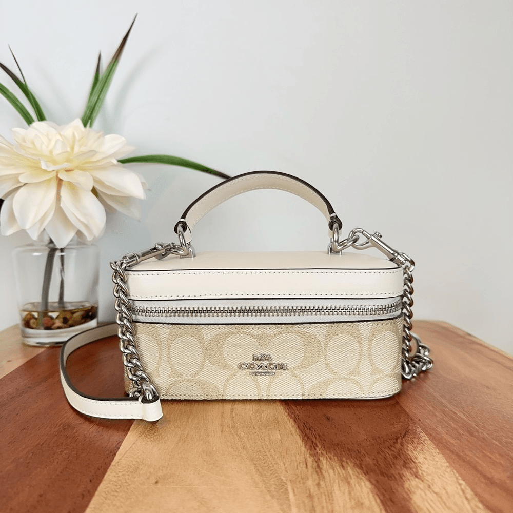 NWT Coach Train Case Crossbody In Signature Canvas | eBay