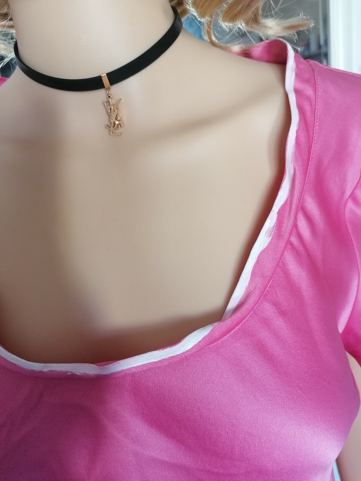 Camicia Yves Saint Laurent taglia L 100% seta rosa made in Iltay ottima come nuova