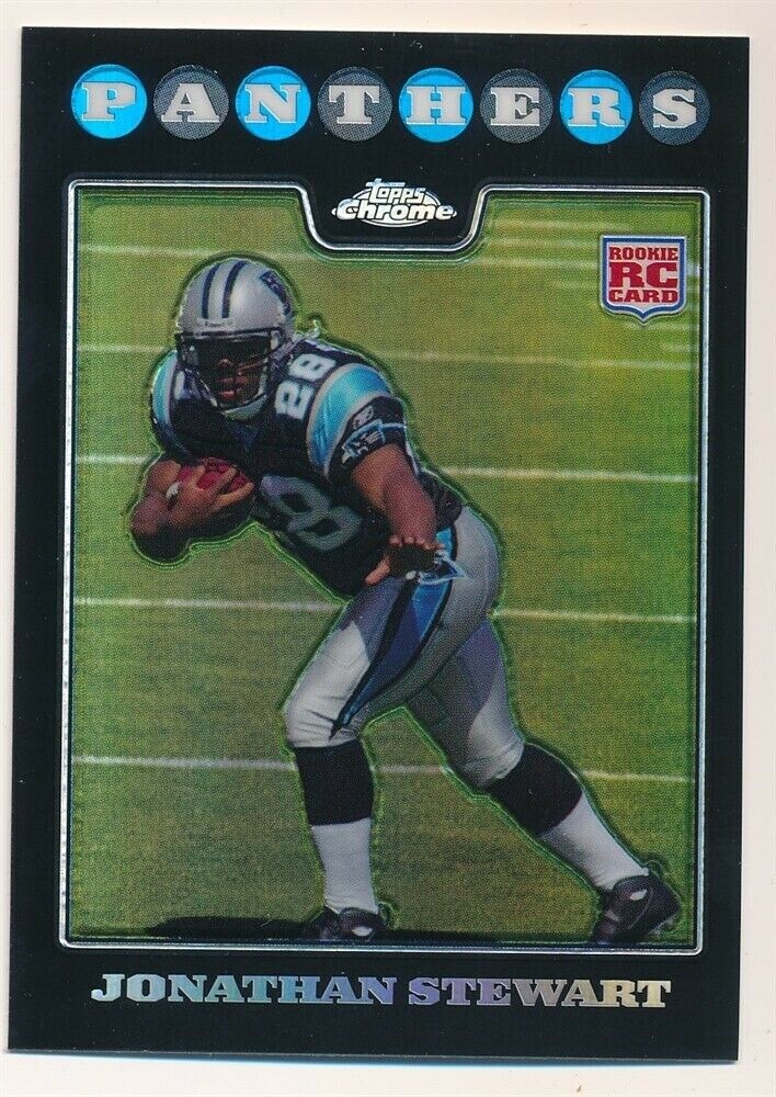 JONATHAN STEWART 2008 TOPPS CHROME #183 RC ROOKIE REFRACTOR PANTHERS SP  F4
