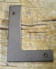 Cast Iron Industrial LETTER L Sign Rustic Brown 5" tall Alphabet 