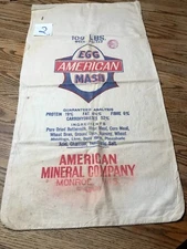 Vintage Feed Seed Sack Egg American Mash Monroe WIS Empty Cloth sack