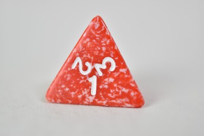 Koplow Games OOP Two Toned Red D4 Polyhedral RPG TTRPG