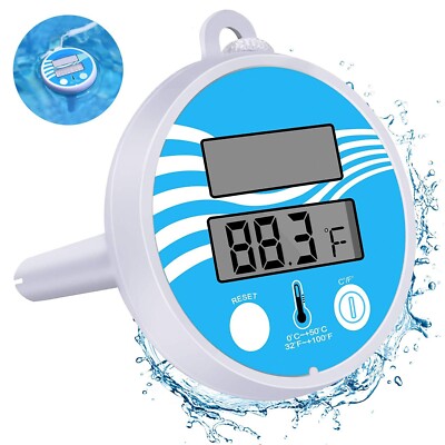 Digital Solar Powered Floating Swimming Pool & Spa Thermometer Waterproof NEW