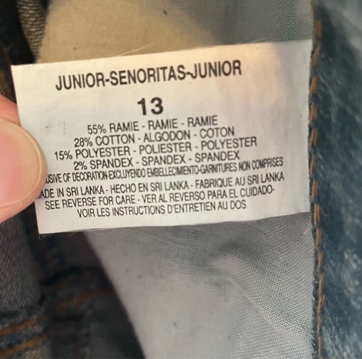 Pantalones Cortos GLO Jeans Juniors Denim Capri Dobladillo Crudo Bermudas Jean Talla 13 Foto 4 de 4
