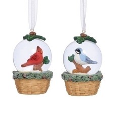 Blue Bird and Cardinal Mini Dome Ornaments