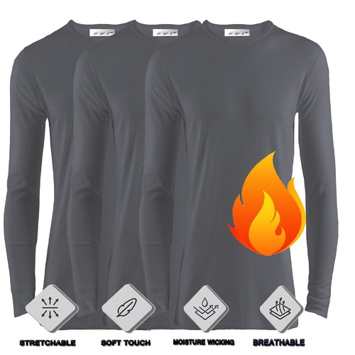 Paquete de 3 chaleco para hombre Extreme Hot 0,45 tog ropa interior térmica manga larga 4 colores - Imagen 4 de 40