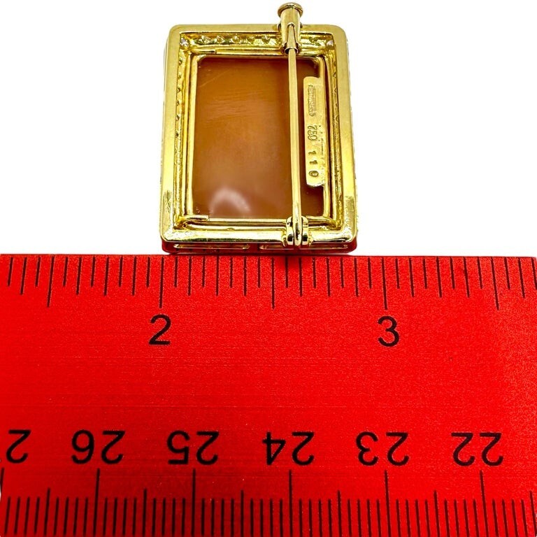 Cupid & Psyche Rectangular Shape Cameo Brooch in … - image 7