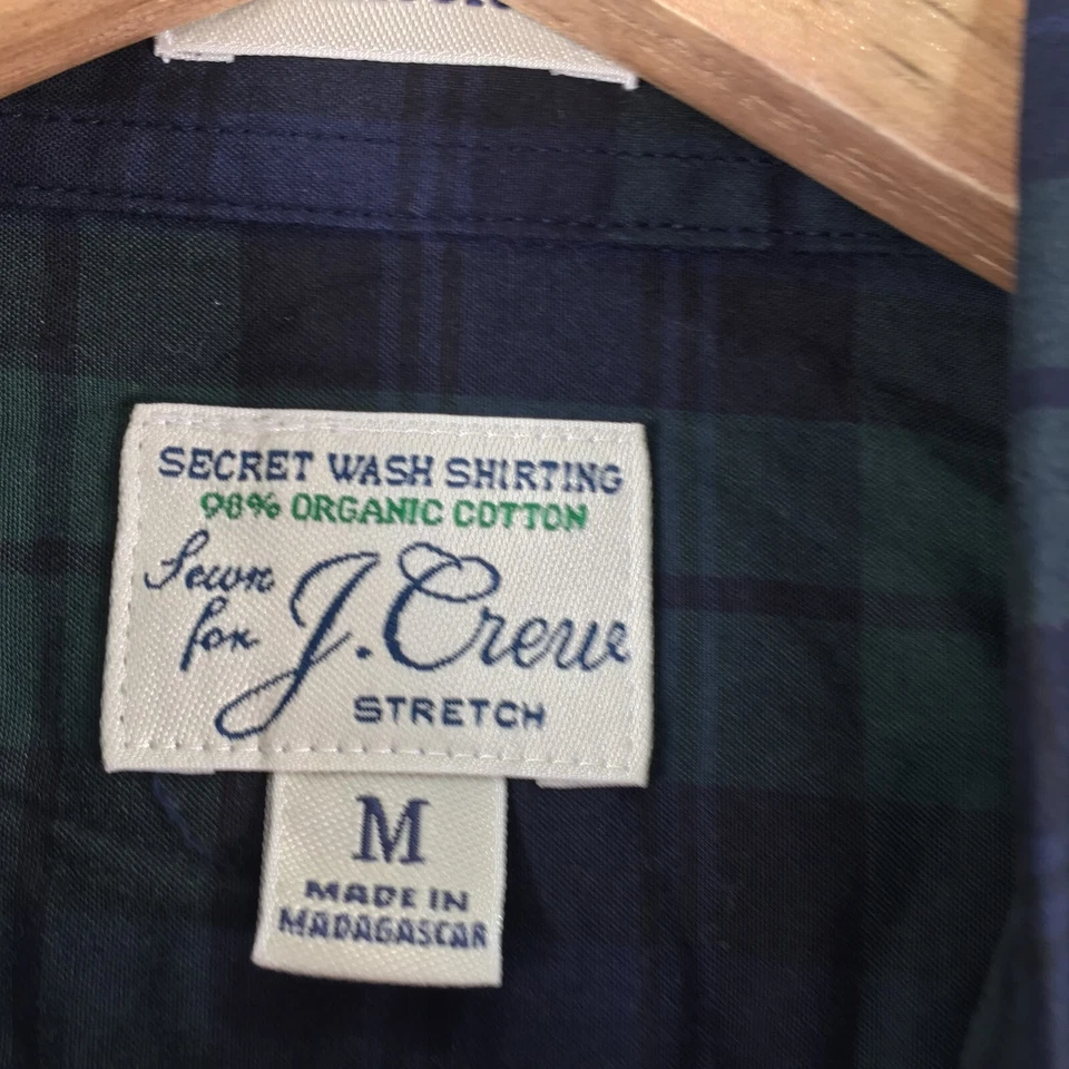 NEW J.Crew mens button up shirt size M tartan blackwatch tartain plaid 109080 - Image 3 of 4