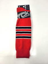 TCK Performance Baseball Red Striped Socks Size Small SCA/WHT/BLK NEW