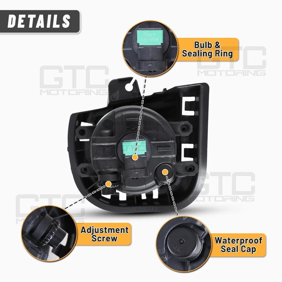 Fog Lights For 2014 2015 2016 Scion tC Yellow Glass Lens Bumper Lamps  - Imagem 4 de 4