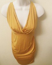 Mustard Forever21 Bodycon Crossbody Dress