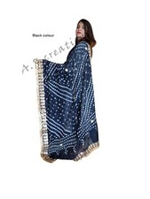 Dupatta Art Silk Bandhani Bandhej Dupatta Heavy Border Indian Rajasthani Dupatta