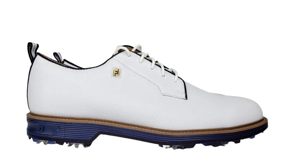 NOVO- Sapatos de golfe FootJoy Dryjoys Premiere Series "Campo", branco/marinho, 11 M - Imagem 2 de 4