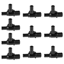 EFIELD 10PCS Poly PPSU Barb Pex Crimp Fittings 3/4" X 1/2" X 1/2" Tee, No Lead
