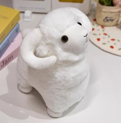 White Sheep Goat Plush Toy 13'' Stuffed Animal Toddler Doll Gift for Kids