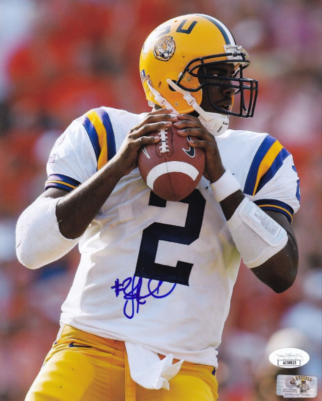 JaMarcus Russell Autographed Signed LSU Tigers 8x10 Photo (JSA Basic COA) 
