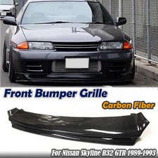 For Nissan Skyline R32 GTR 1989-1993 1991 Carbon Fiber Front Bumper Grille Cover