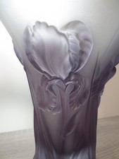 Vase Glas Art Deko Jugendstil BAROLAC Josef Inwald Czech Iris lila Lalique Stil