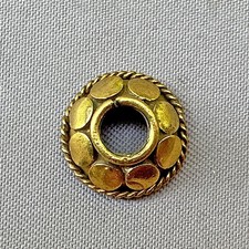 Roped Disc 11mm Bead Caps Solid Brass Q16 Per Pkg