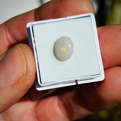 Olympic Natural Opal Oval White Australian Cabochon Gemstone 1.6 carats EO-400