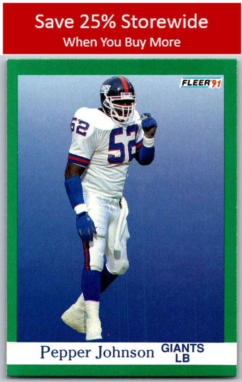 Pepper Johnson 1991 Fleer #314 New York Giants