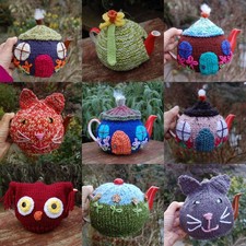 hand knitted or crochet tea cosy to fit a small one cup teapot - various designs