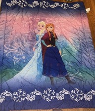 Disney Girls Frozen Reversible Comforter, Top Sheet  2 Pillowcases Ana Elsa
