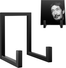 Vinyl Record Holder, Now Playing Vinyl Record Stand, Black Metal Tabletop Album