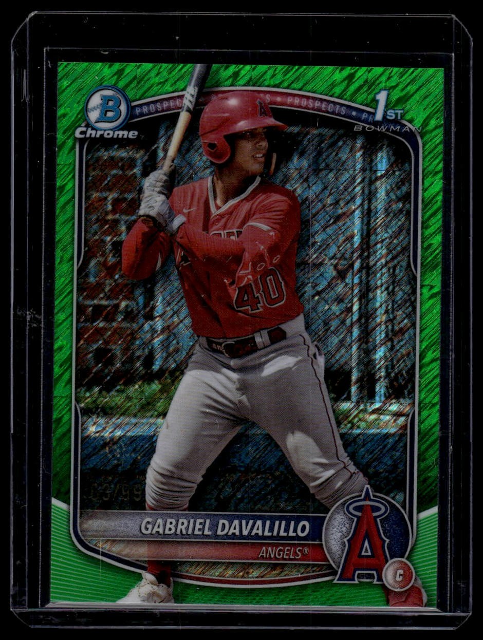 2025 Bowman Chrome #BCP-178 Gabriel Davalillo Prospects Green Shimmer #/99