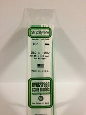Evergreen Scale Models Plastic Styrene Strips .010 x .156 10  107