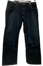 St John's Bay Jeans Men's 40x30 Blue Denim Boot Cut Regular Fit Stretch Casual
