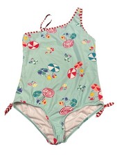 Lands End Girls Swimsuit Beach Umbrella One-Piece Size 12 
