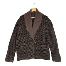 Vintage 90s L.B. Diffusion 90 Mohair Wool Cardigan Jacket L Brown Hong Kong