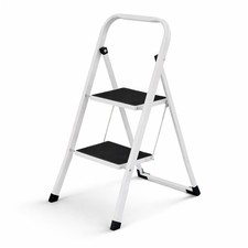 NEW! Foldable 2 Step Ladder Stepladder Non Slip Tread Safety Steel Step