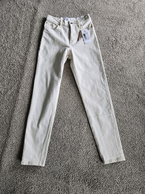 New MNG Mango Mom Jeans Tapered High Rise Stretch Denim Women Size 32