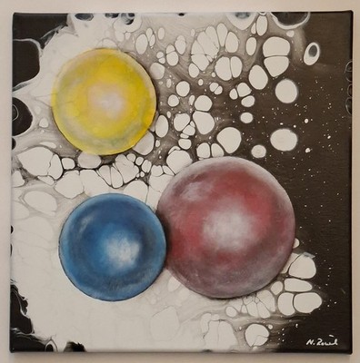 N. Rönsch Original Gemälde Bild SERIE ''TRIAS'' MODERN Abstrakt Unikat 3ocm X 3ocm
