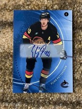 2025-26 Upper Deck Sp Game Used - Elias Pettersson Blue Autograph Canucks #91