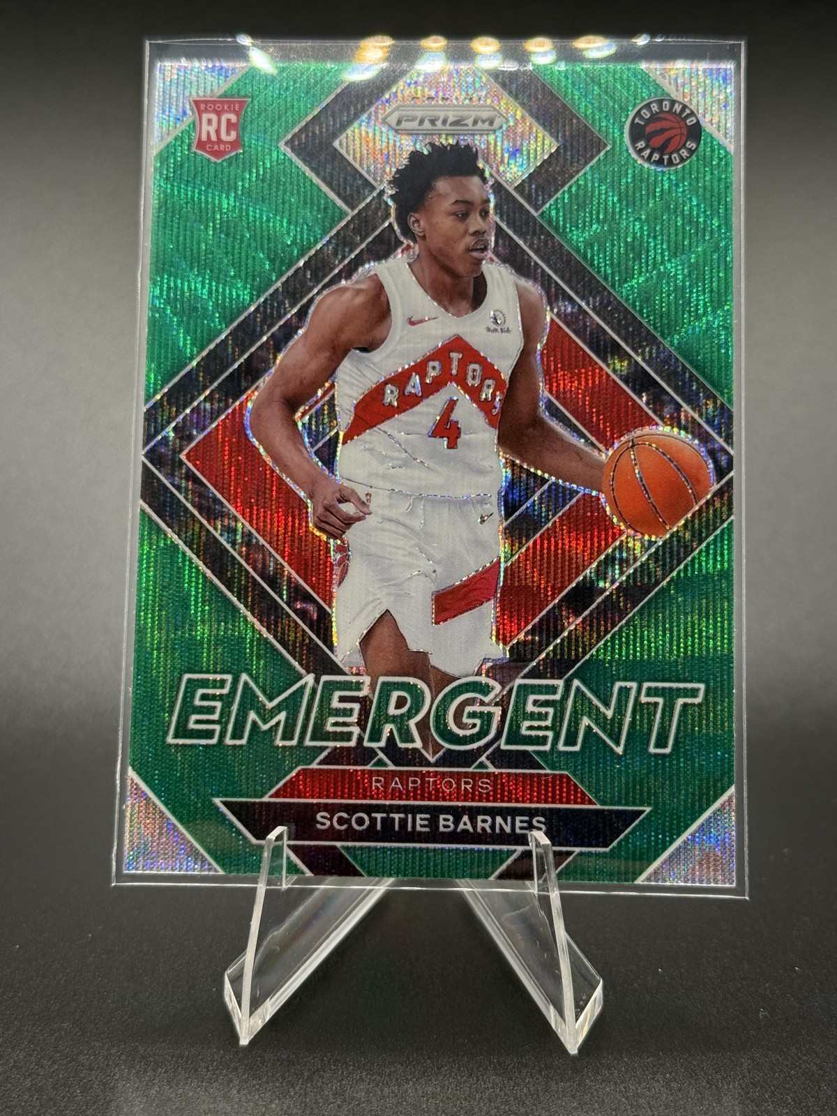 2021-22 Panini Prizm - Emergent Scottie Barnes #13 Green Prizm (RC)