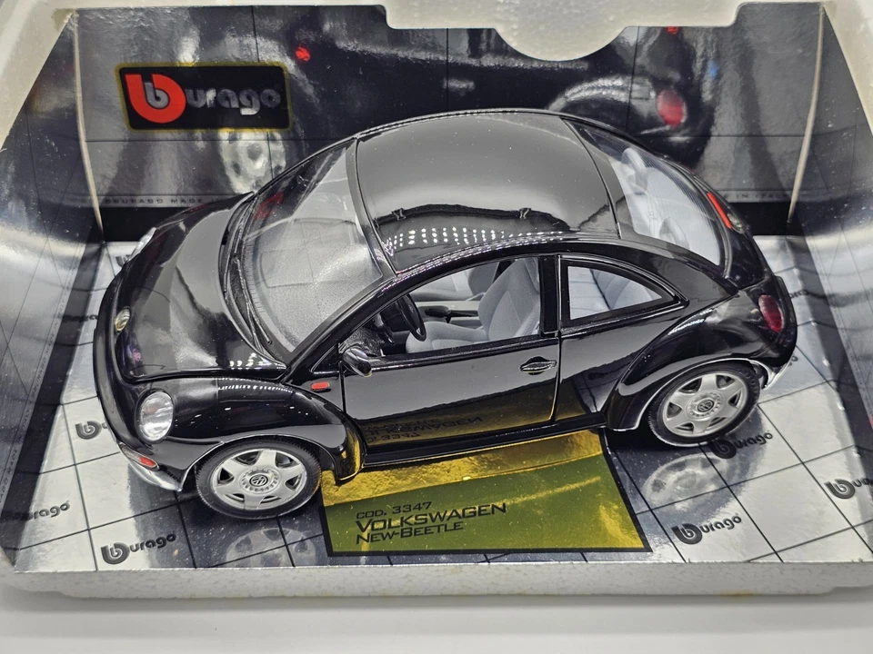 Volkswagen New Beetle 1998 Nero 1:18 Burago In Box - Immagine 2 di 4