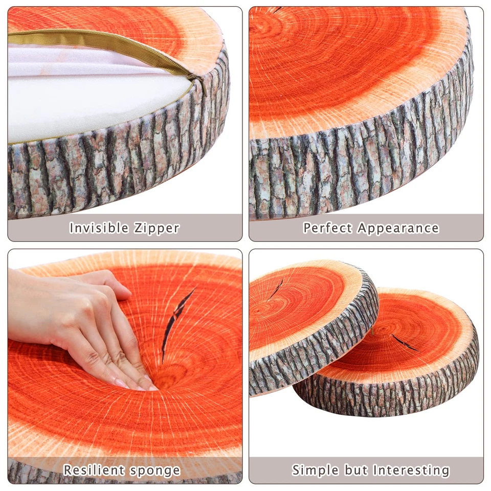 Almohada redonda decorativa de 15 piezas, piso de asiento circular de tocón de 15,75 pulgadas C... Foto 4 de 4