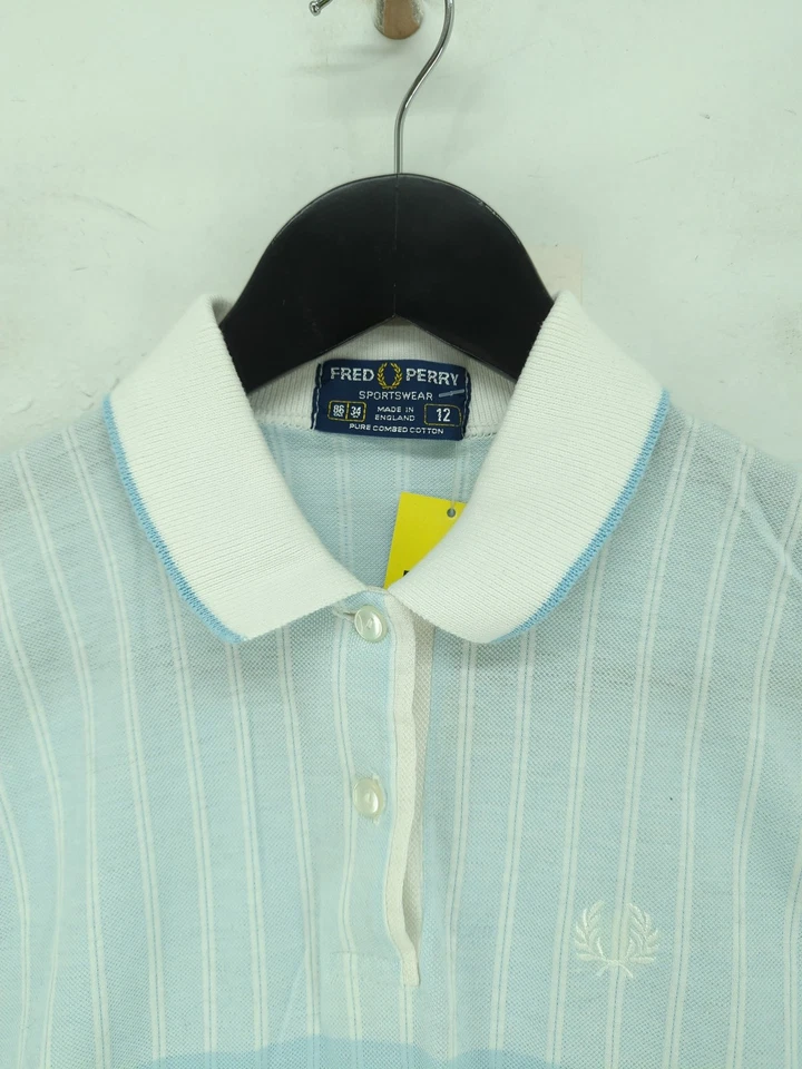 Top para mujer Fred Perry UK 12 azul algodón con poliéster básico Foto 3 de 4