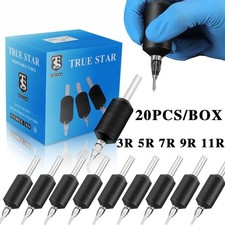 20PCS 25MM Tattoo Grip Tube Disposable Sterilized Clear LongTip Round for Needle