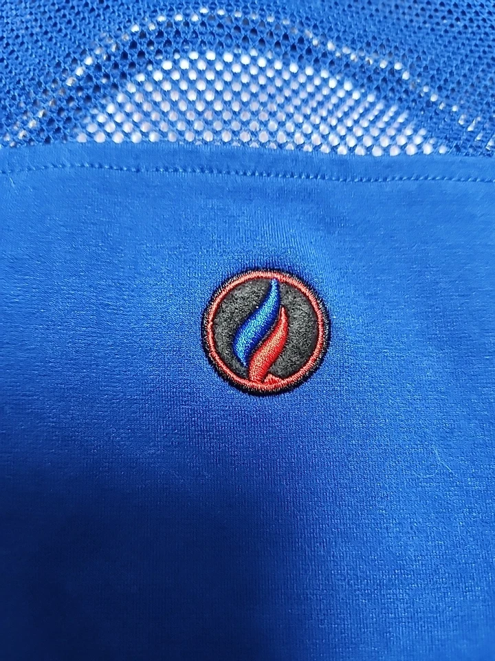 FISLL Blue Detroit Pistons Embroidered Cropped Top Size Small Mesh - Image 3 of 4