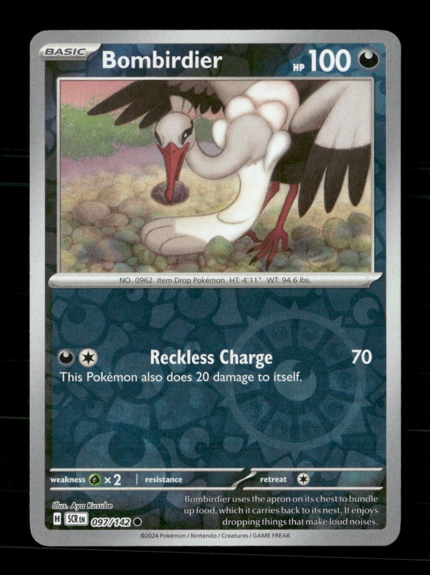 Bombirdier 97/142 Stellar Crown Reverse Holo NM/M Pokemon