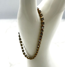 Vintage Gold-Tone Rhinestone Tennis Bracelet Delicate Sparkle Classic