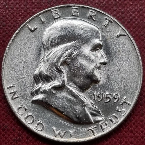 1959 D Benjamin Franklin Half Dollar 50c High Grade BU UNC Uncirculated #95165