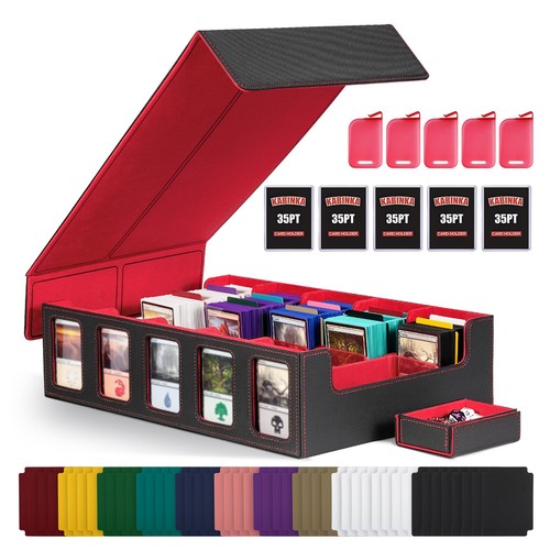yugioh card storage case Scimi Magnetic Leather Trading Box With a spacious design measuring 11.34 x 9.45 x 4.25 inches Yugioh TCG: Yugi's Legendary Storage